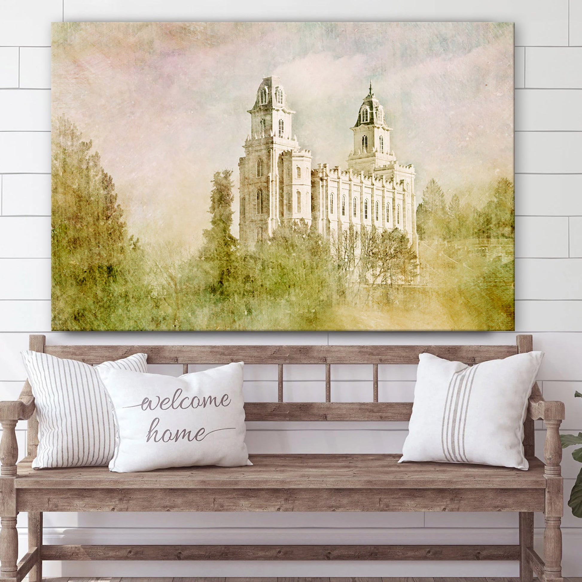 Manti Utah Temple Serenity Canvas Wall Art - Jesus Christ Picture - Canvas Christian Wall Art