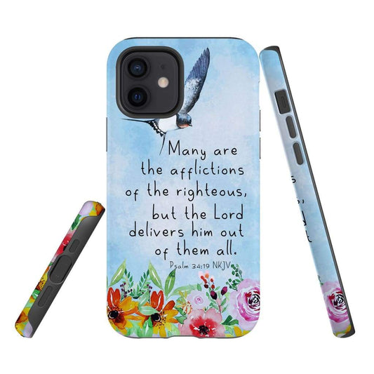 Many Are The Afflictions Of The Righteous Psalm 3419 Bible Verse Phone Case - Inspirational Bible Scripture iPhone Cases