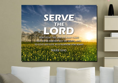 Mark 1045 Serve The Lord Canvas Wall Art Print - Christian Canvas Wall Art