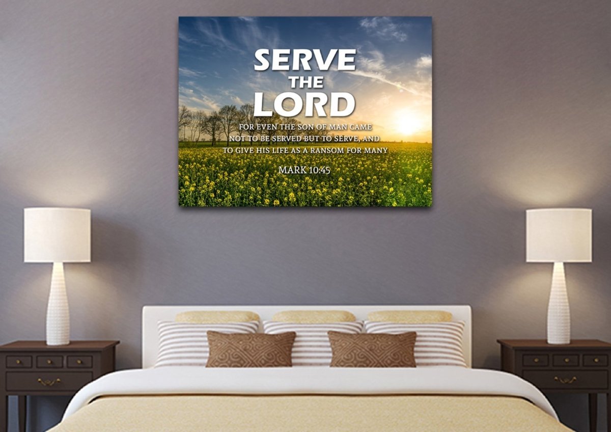 Mark 1045 Serve The Lord Canvas Wall Art Print - Christian Canvas Wall Art