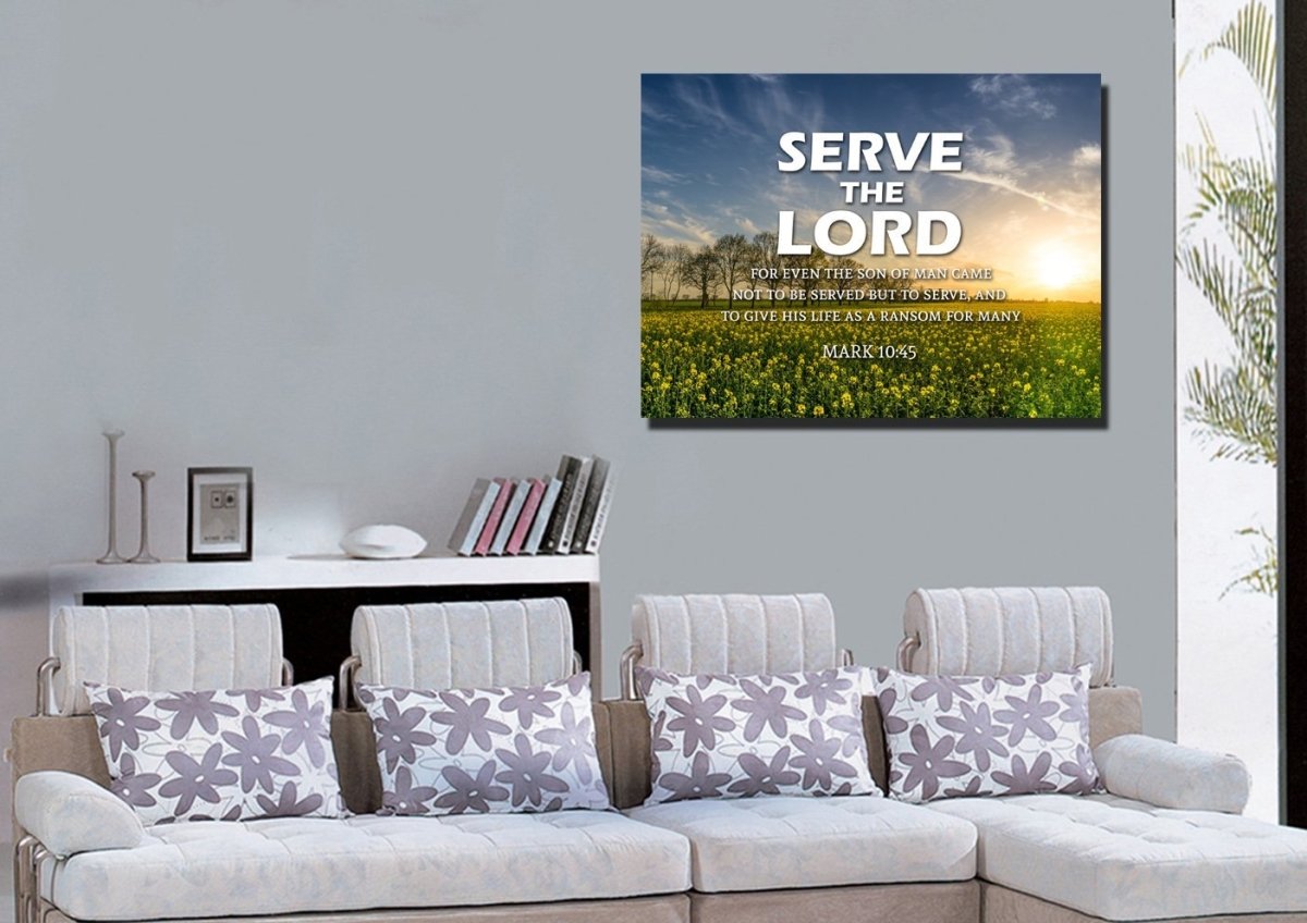 Mark 1045 Serve The Lord Canvas Wall Art Print - Christian Canvas Wall Art