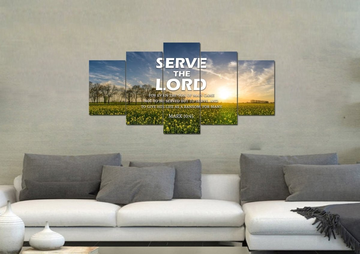 Mark 1045 Serve The Lord Canvas Wall Art Print - Christian Canvas Wall Art
