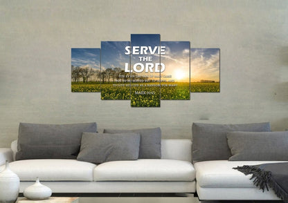 Mark 1045 Serve The Lord Canvas Wall Art Print - Christian Canvas Wall Art