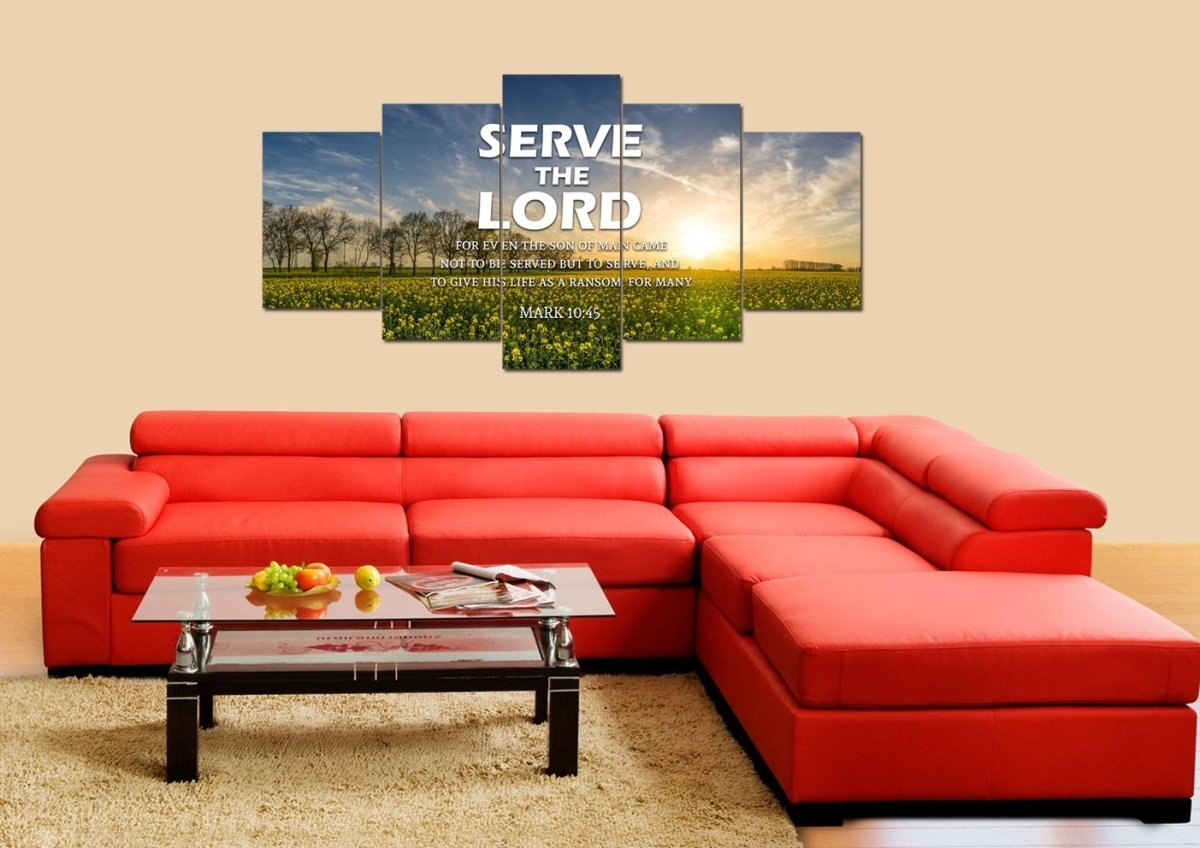 Mark 1045 Serve The Lord Canvas Wall Art Print - Christian Canvas Wall Art