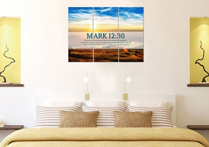 Mark 1230 Love The Lord Your God With All Your Heart Canvas Wall Art - Christian Canvas Wall Art