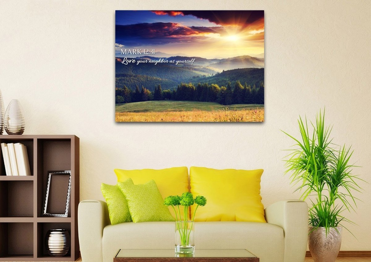 Mark 1231 Love Your Neighbor As Yourself Canvas Wall Art Print S - Christian Canvas Wall Art