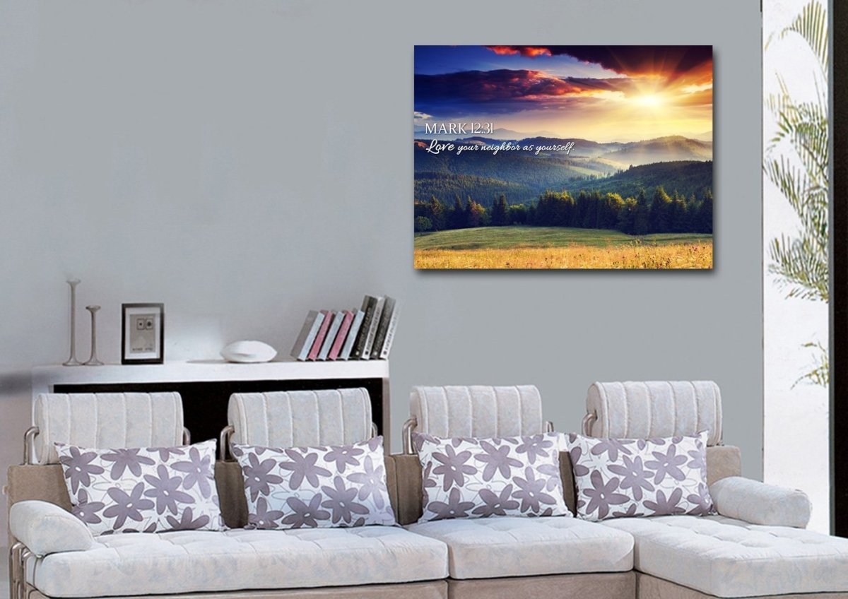 Mark 1231 Love Your Neighbor As Yourself Canvas Wall Art Print S - Christian Canvas Wall Art