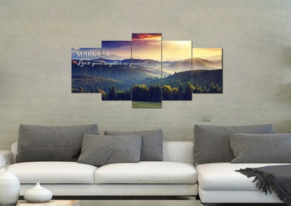 Mark 1231 Love Your Neighbor As Yourself Canvas Wall Art Print S - Christian Canvas Wall Art