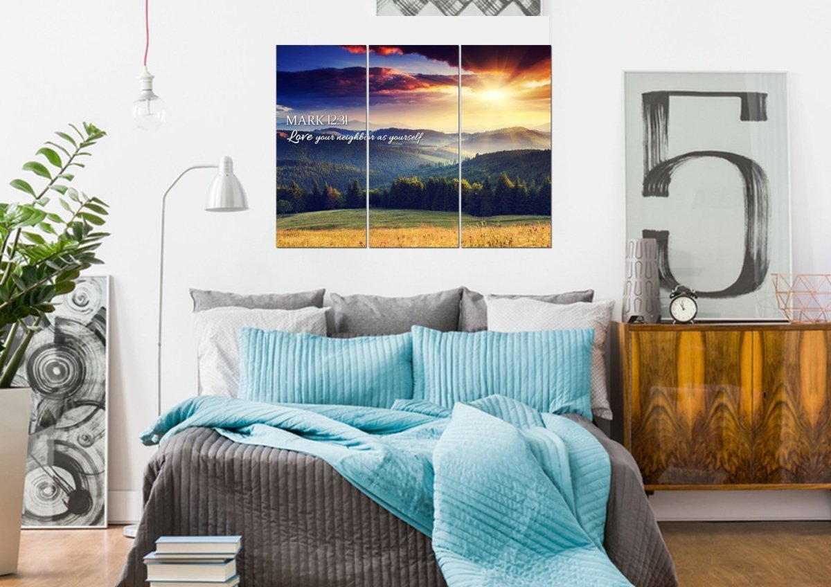 Mark 1231 Love Your Neighbor As Yourself Canvas Wall Art Print S - Christian Canvas Wall Art