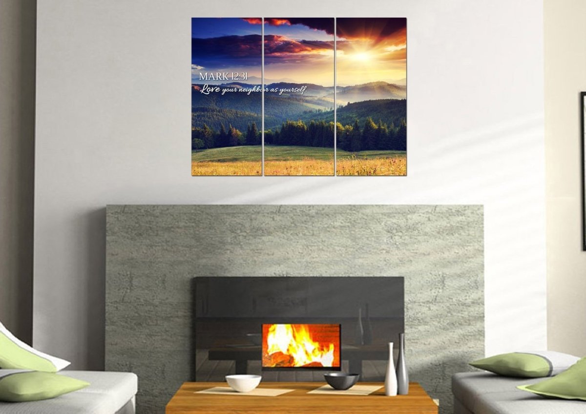 Mark 1231 Love Your Neighbor As Yourself Canvas Wall Art Print S - Christian Canvas Wall Art