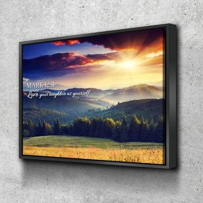 Mark 1231 Love Your Neighbor As Yourself Canvas Wall Art Print S - Christian Canvas Wall Art