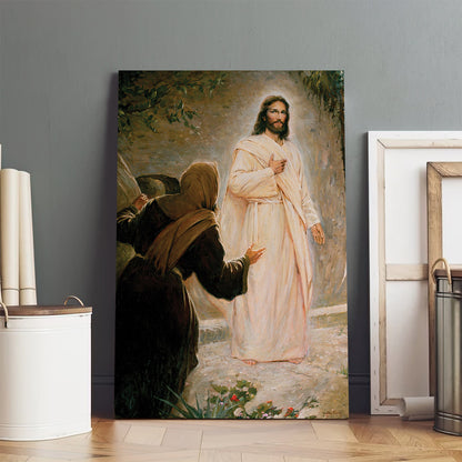 Mary And Jesus At Jesus Tomb Canvas Wall Art - Easter Canvas Painting - Religious Easter Decorations