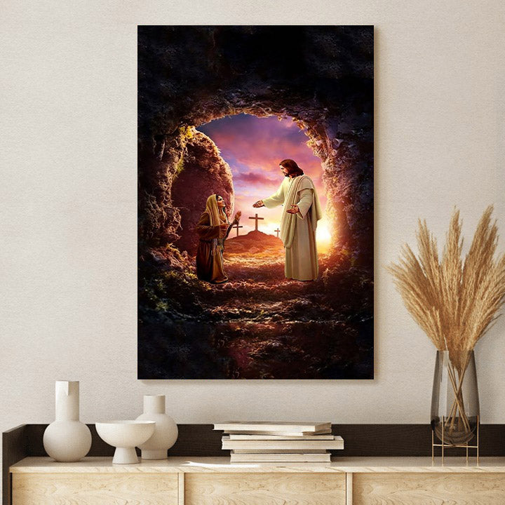 Mary And Jesus At The Tomb Canvas Prints - Jesus Christ Art - Christian Canvas Wall Decor