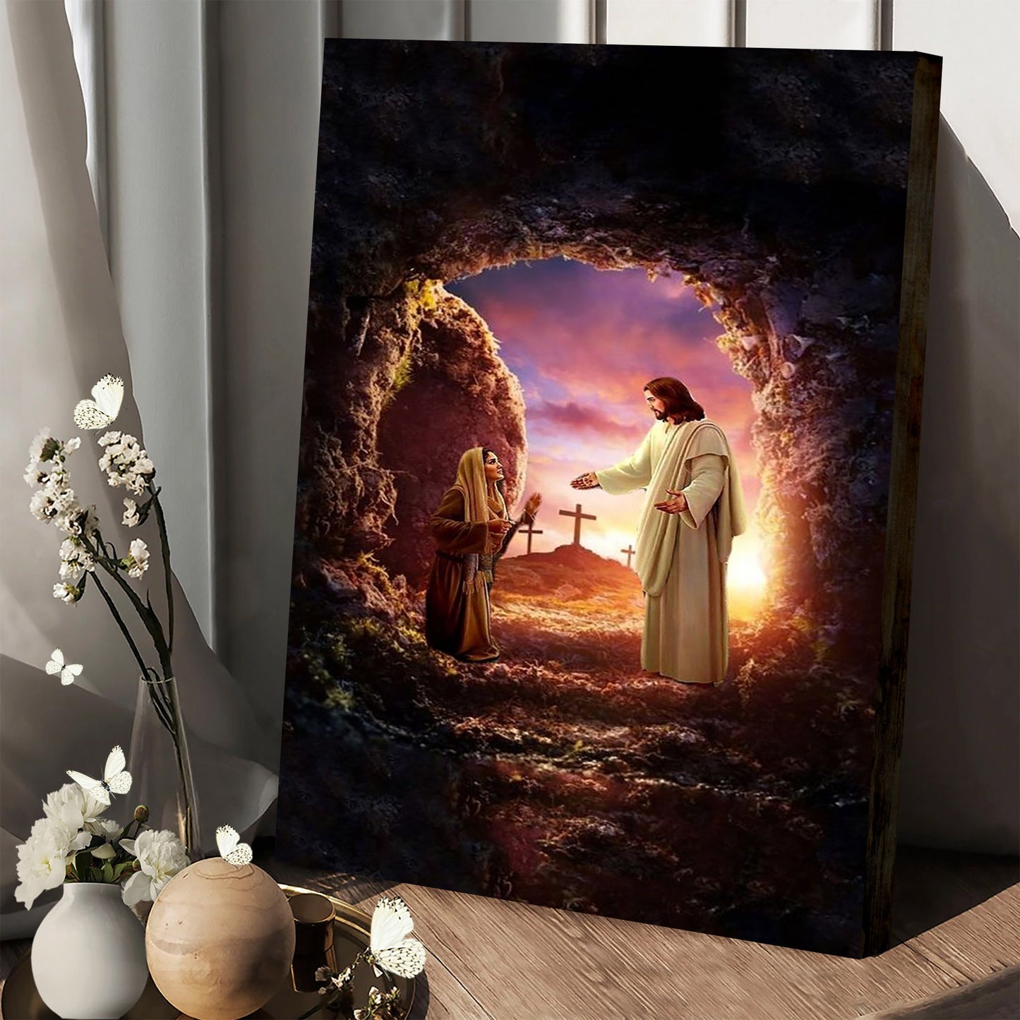 Mary And Jesus At The Tomb Canvas Prints - Jesus Christ Art - Christian Canvas Wall Decor