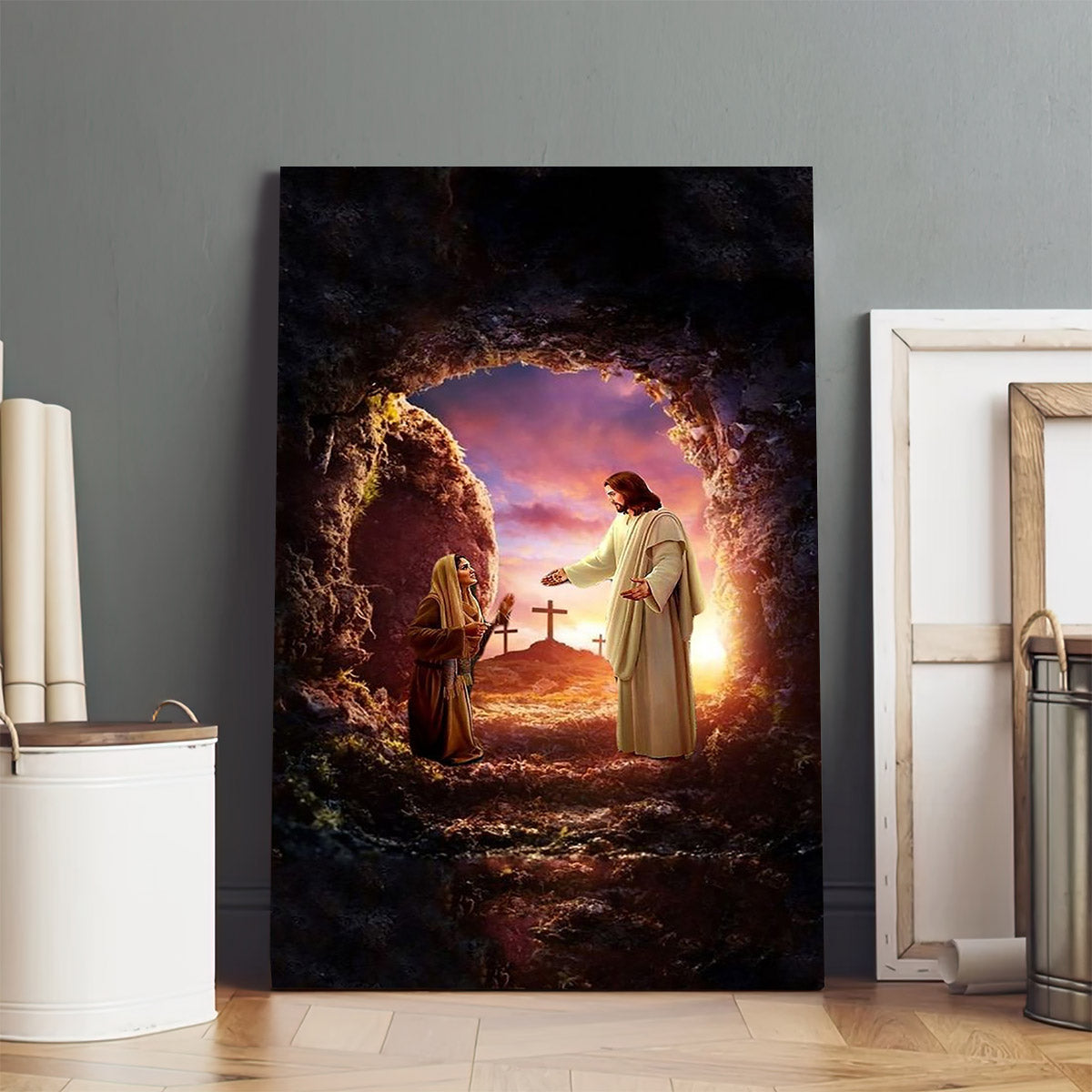 Mary And Jesus At The Tomb Canvas Prints - Jesus Christ Art - Christian Canvas Wall Decor