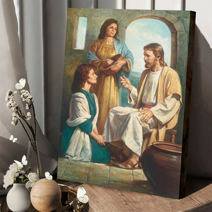 Mary And Martha Canvas Pictures - Religious Wall Art Canvas - Christian Paintings For Home
