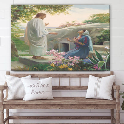 Mary And The Resurrected Christ Canvas Wall Art - Easter Wall Art - Christian Canvas Wall Art