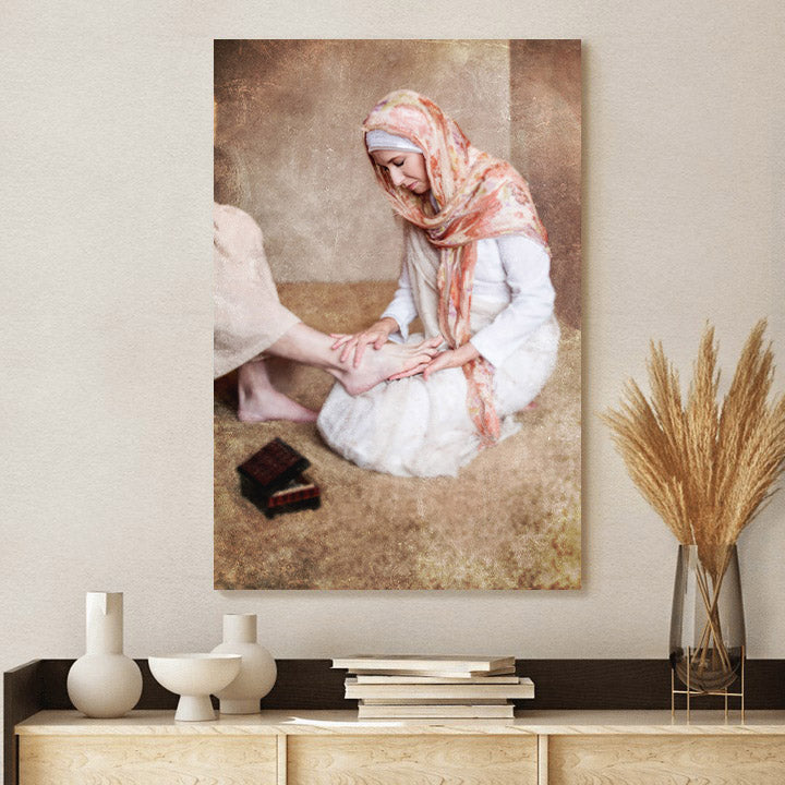 Mary Anointing Christ's Feet Canvas Pictures - Jesus Canvas Art - Christian Wall Art