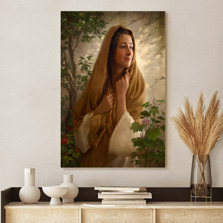 Mary Canvas Wall Art - Mary Kept All Of These Things And Pondered Them In Her Heart - Gift For Mom