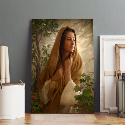 Mary Canvas Wall Art - Mary Kept All Of These Things And Pondered Them In Her Heart - Gift For Mom