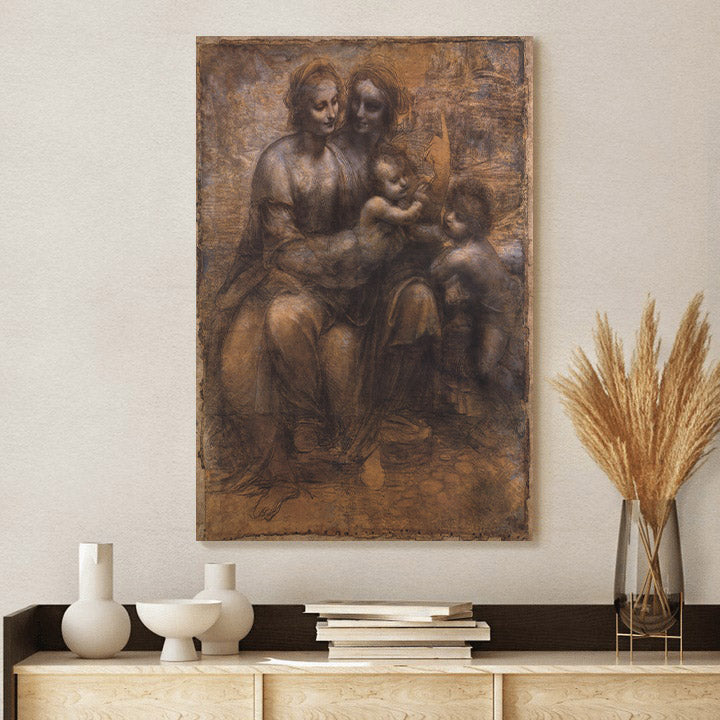 Mary Canvas Wall Art - Mary With Jesus And John The Baptist