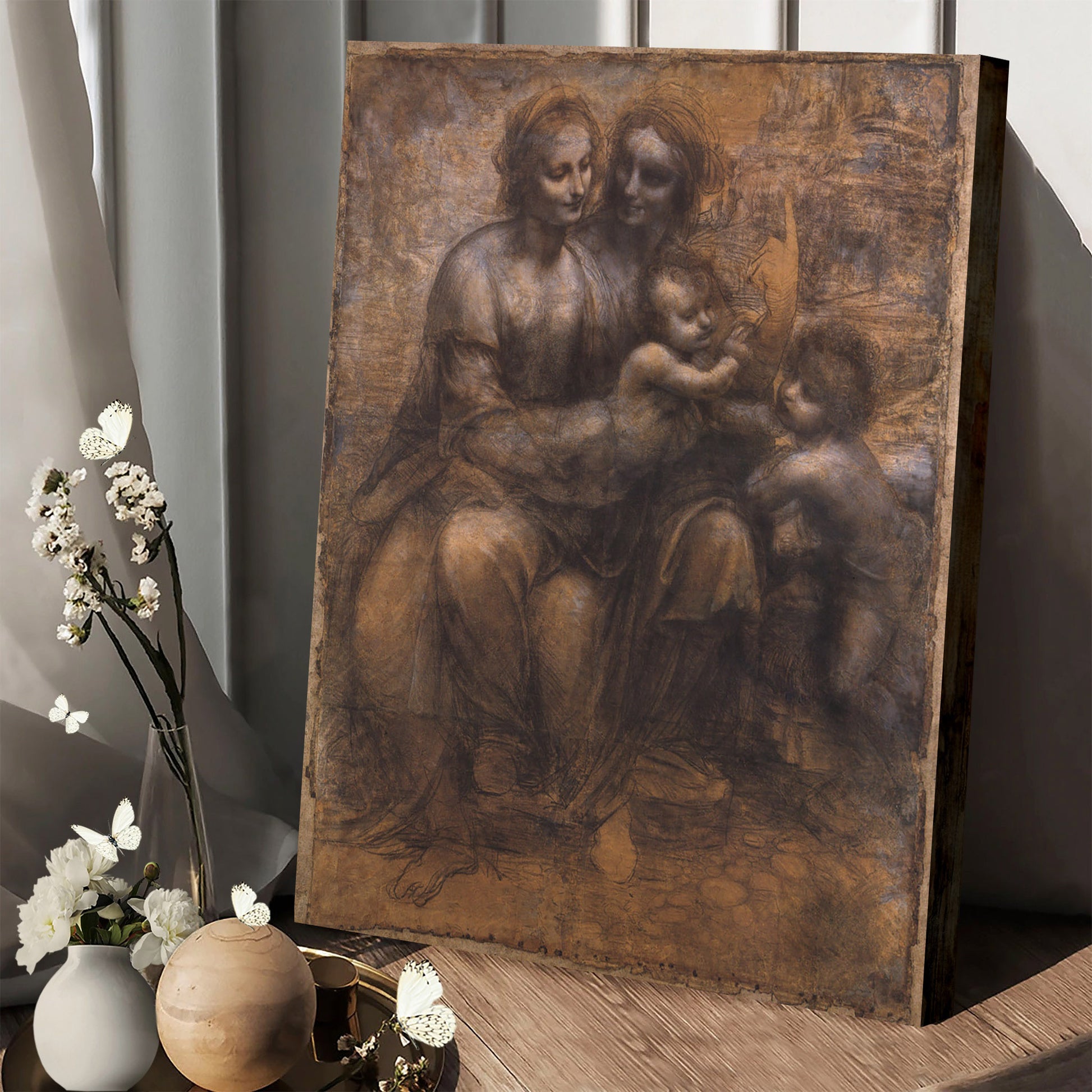 Mary Canvas Wall Art - Mary With Jesus And John The Baptist