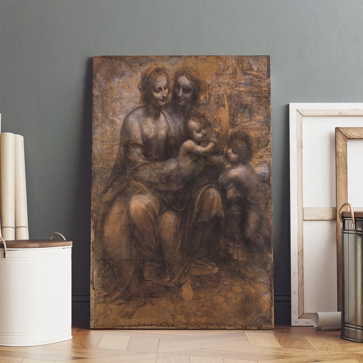 Mary Canvas Wall Art - Mary With Jesus And John The Baptist