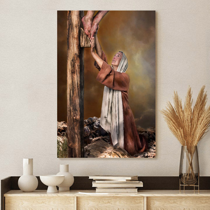 Mary Canvas Wall Art - Mary's Agony