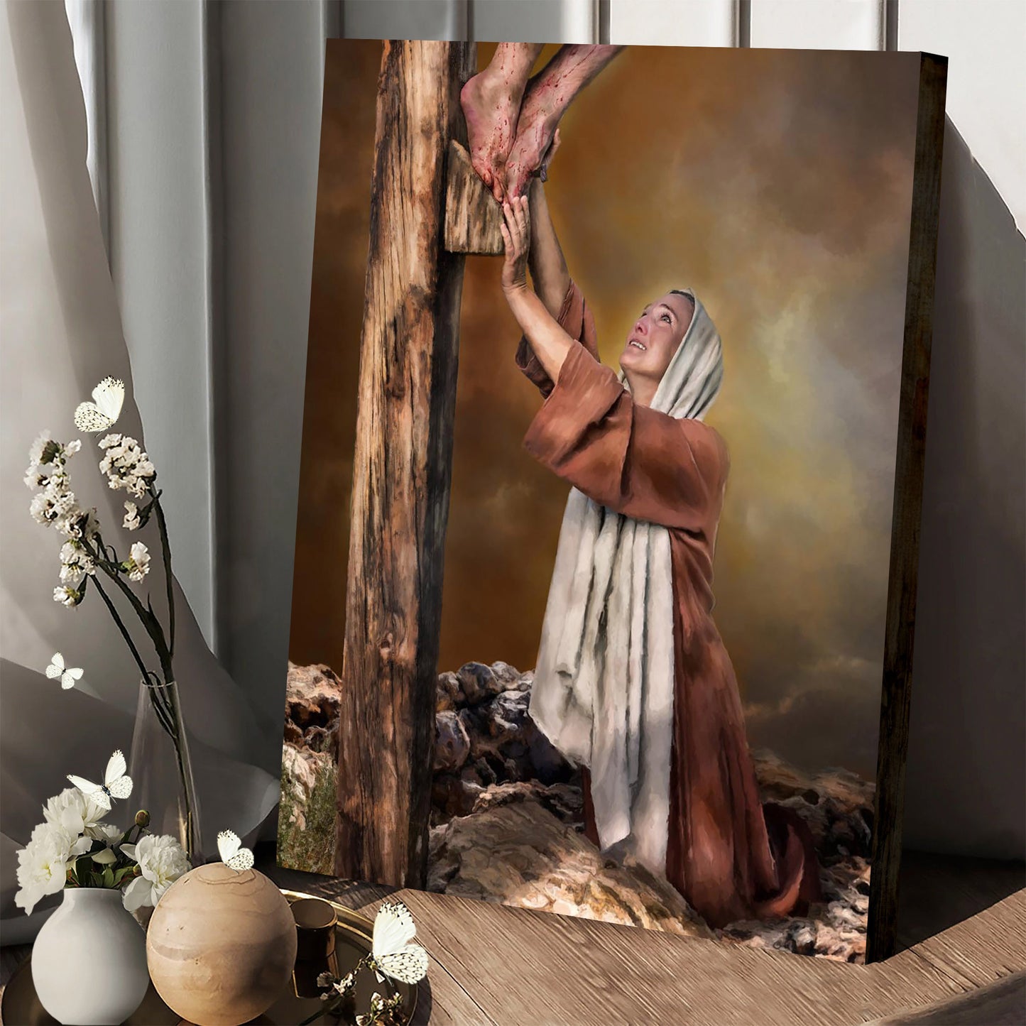 Mary Canvas Wall Art - Mary's Agony