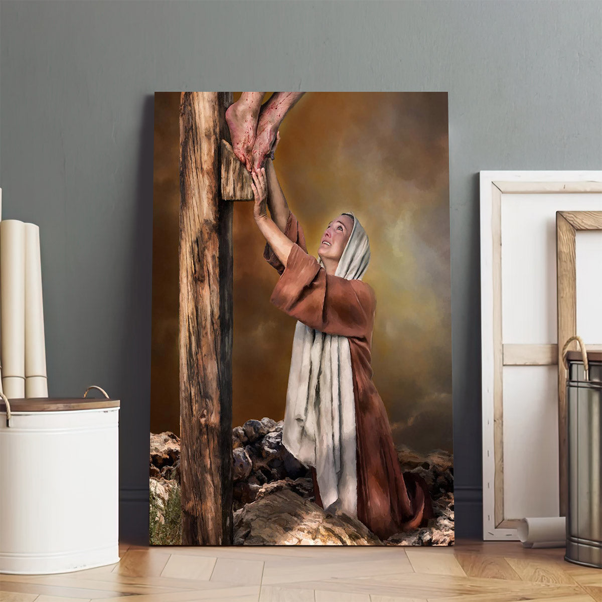 Mary Canvas Wall Art - Mary's Agony