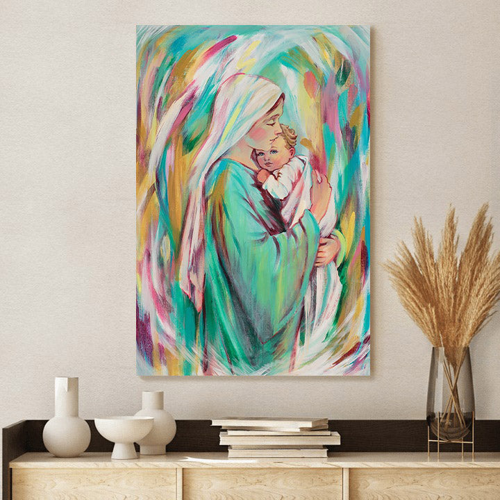 Mary Canvas Wall Art - Mary's Lullaby