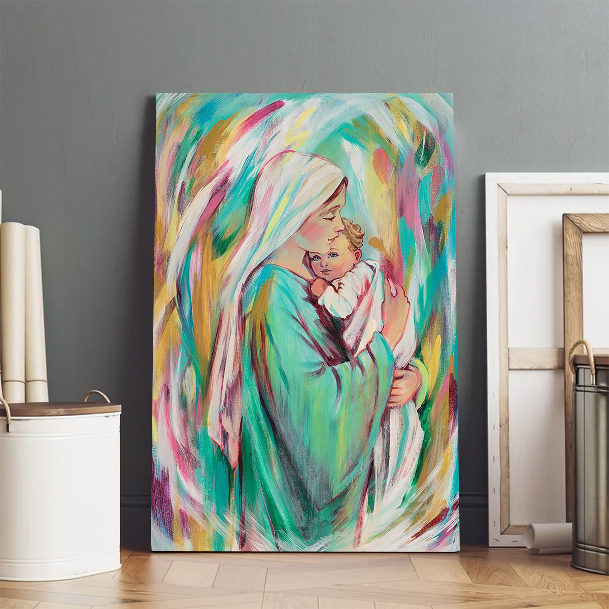 Mary Canvas Wall Art - Mary's Lullaby