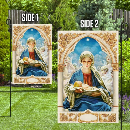 Mary Gives Birth To Jesus House Flags - Christian Garden Flags - Outdoor Christian Flag