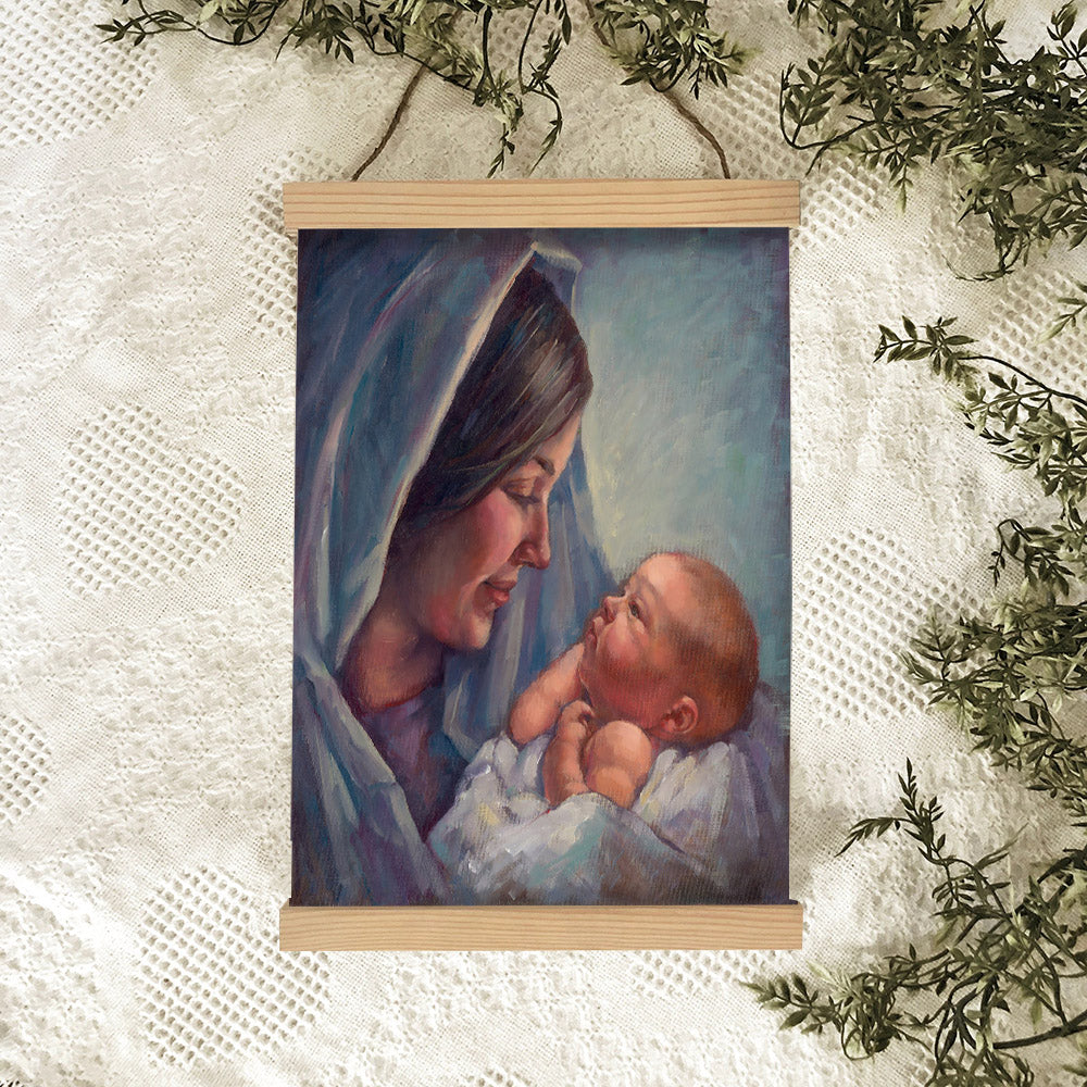 Mary Hanging Canvas Wall Art - Mary And Baby - Christian Gift - Religious Canvas
