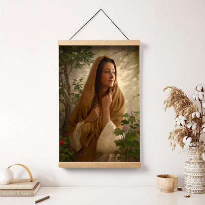 Mary Hanging Canvas Wall Art - Mary Kept All Of These Things And Pondered Them In Her Heart - Gift For Mom - Religious Canvas