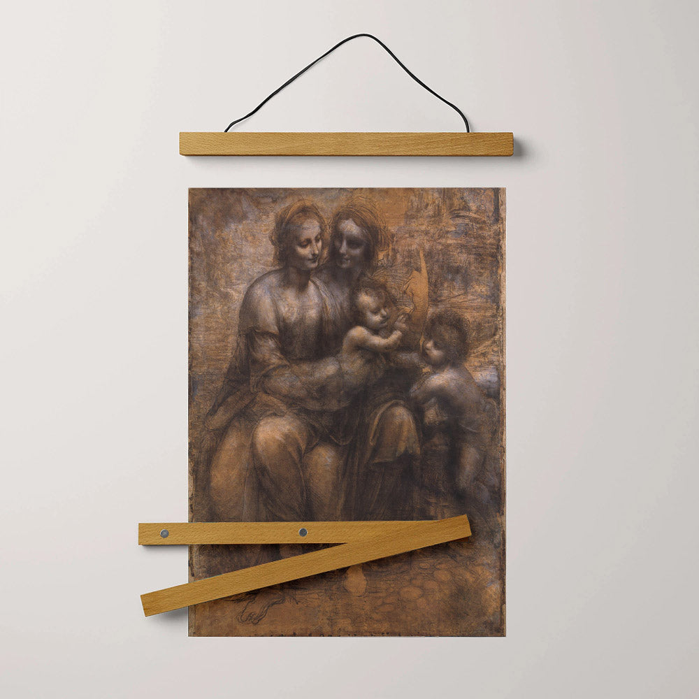 Mary Hanging Canvas Wall Art - Mary With Jesus And John The Baptist - Religious Canvas