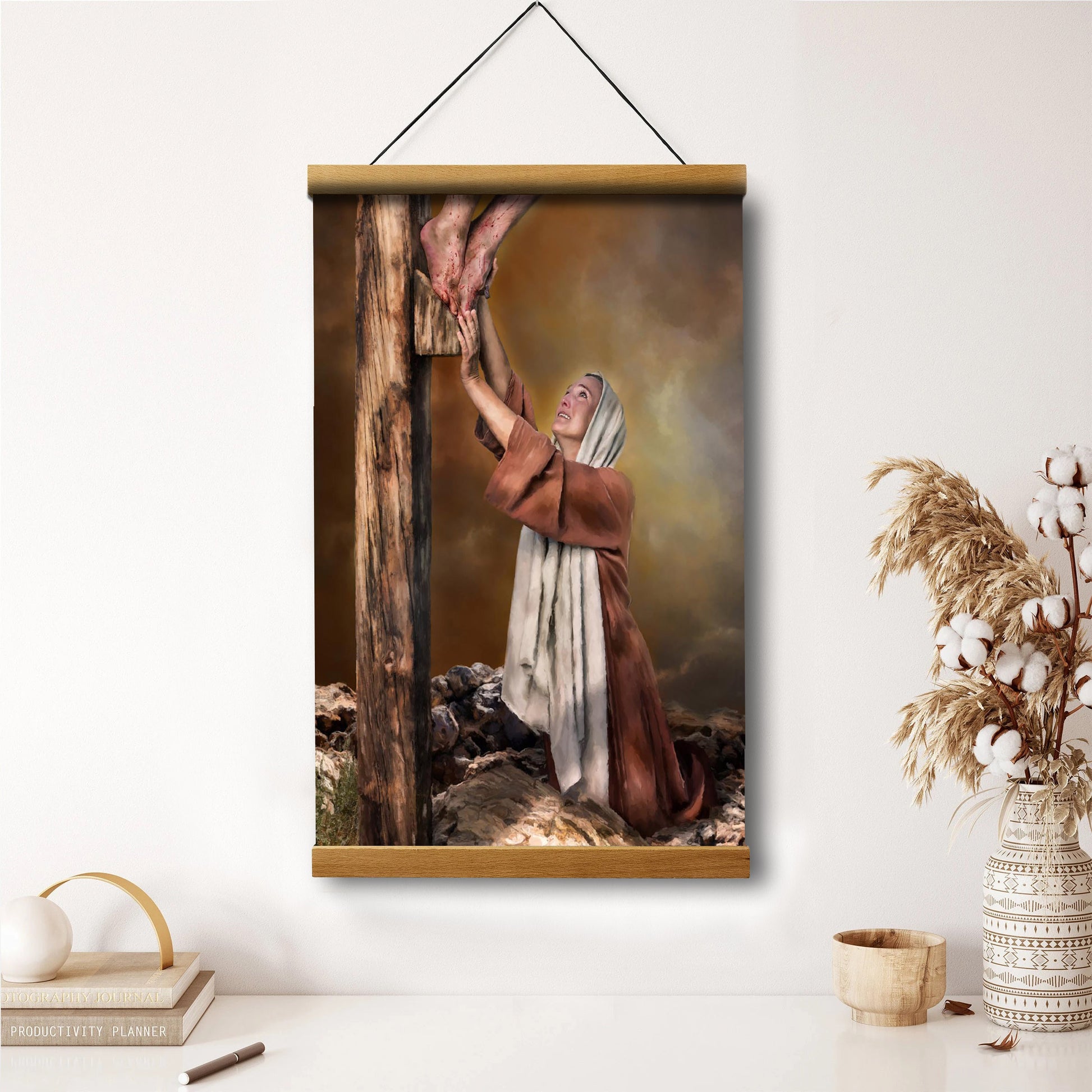 Mary Hanging Canvas Wall Art - Mary's Agony - Religious Canvas