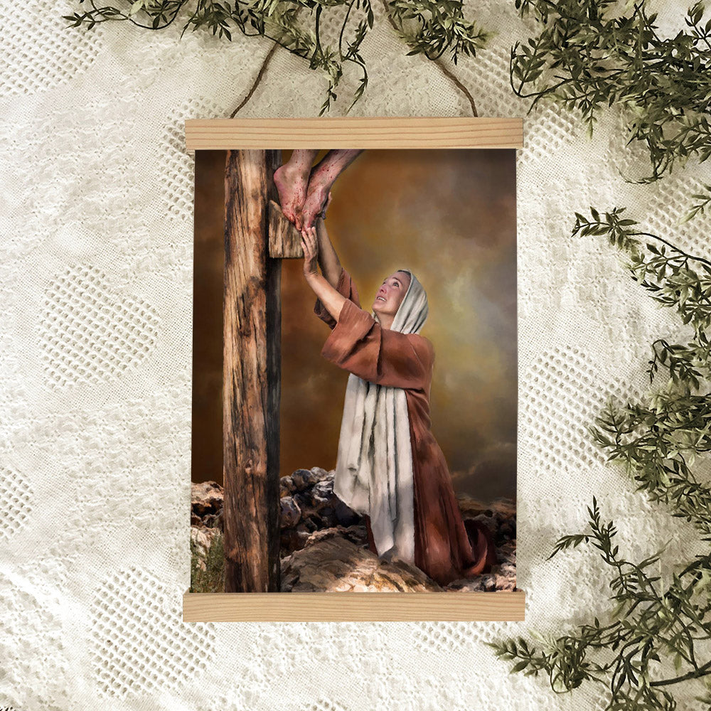 Mary Hanging Canvas Wall Art - Mary's Agony - Religious Canvas
