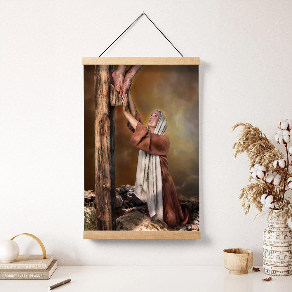 Mary Hanging Canvas Wall Art - Mary's Agony - Religious Canvas