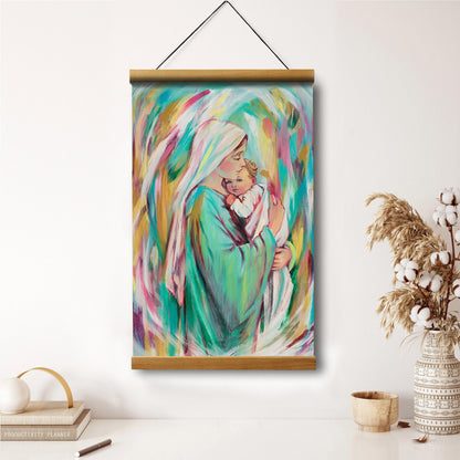 Mary Hanging Canvas Wall Art - Mary's Lullaby - Religious Canvas