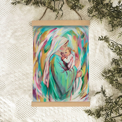 Mary Hanging Canvas Wall Art - Mary's Lullaby - Religious Canvas