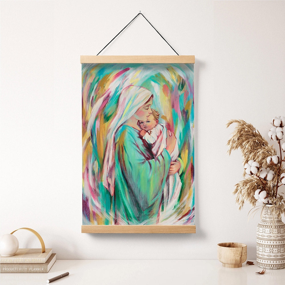 Mary Hanging Canvas Wall Art - Mary's Lullaby - Religious Canvas