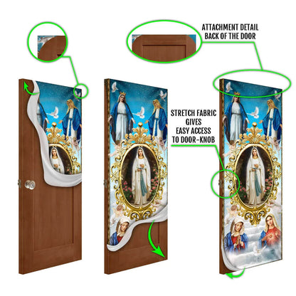 Mary Mother Of Jesus - The Blessed Virgin Mary Door Cover - Religious Door Decorations - Christian Home Decor