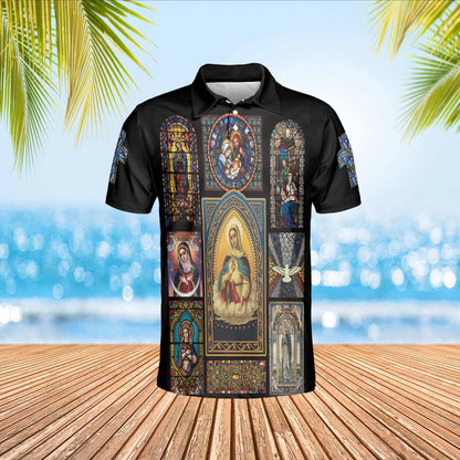 Mary Mother Of Jesus Polo Shirts - Christian Shirt For Men And Women