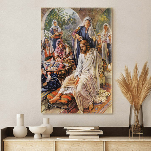 Mary Of Bethany Anoints Jesus Catholic Picture - Canvas Pictures - Jesus Canvas Art - Christian Wall Art