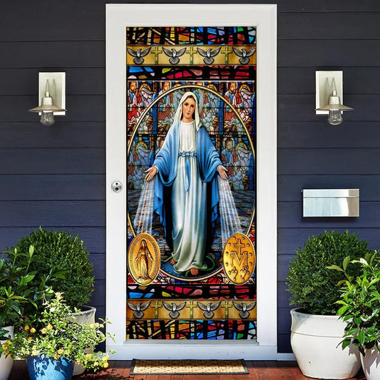 Mary, Our Lady of Sorrows Door Cover - Religious Door Decorations - Christian Home Decor
