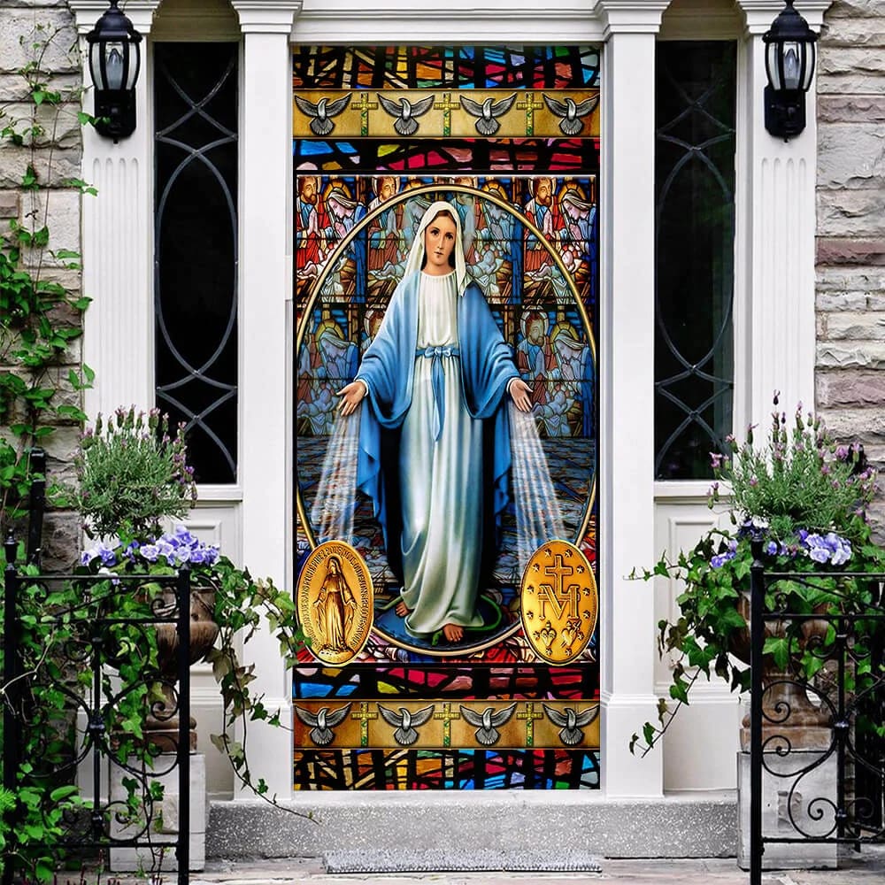 Mary, Our Lady of Sorrows Door Cover - Religious Door Decorations - Christian Home Decor