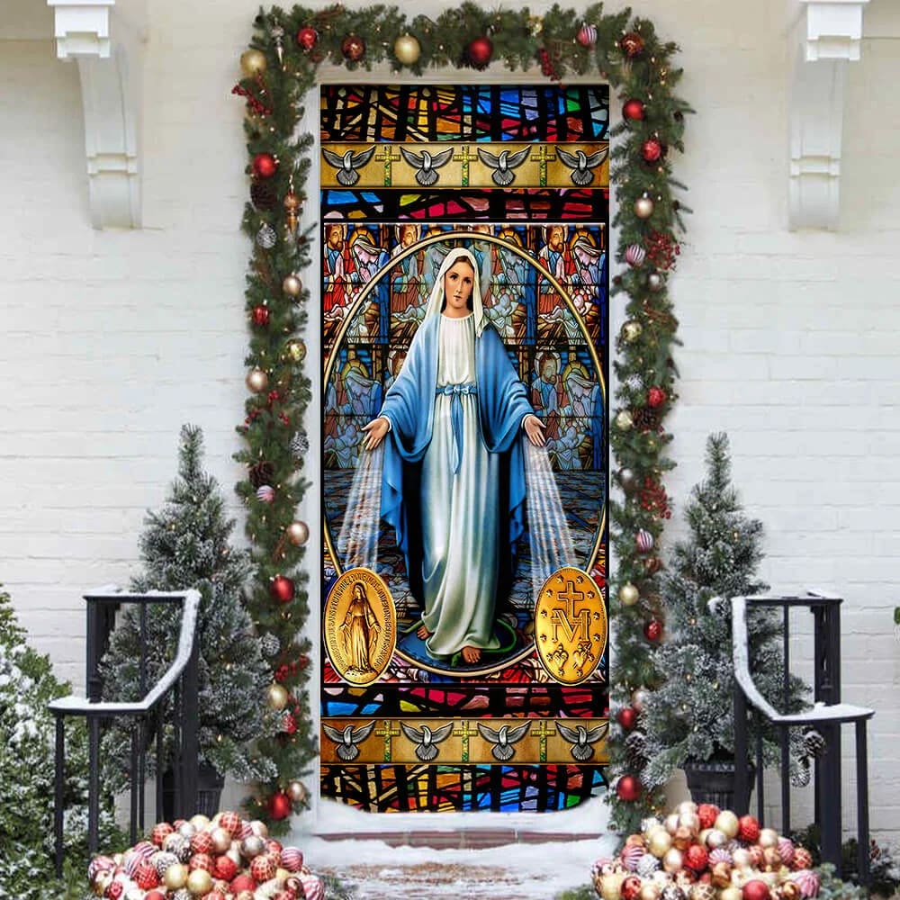 Mary, Our Lady of Sorrows Door Cover - Religious Door Decorations - Christian Home Decor