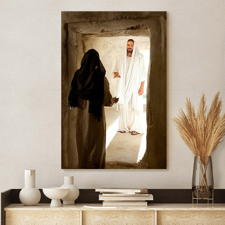 Mary Speaks With The Resurrected Christ Canvas Prints - Jesus Christ Art - Christian Canvas Wall Decor