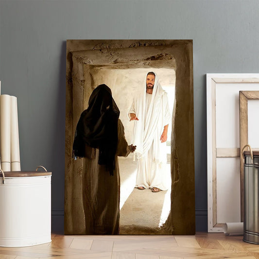 Mary Speaks With The Resurrected Christ Canvas Prints - Jesus Christ Art - Christian Canvas Wall Decor